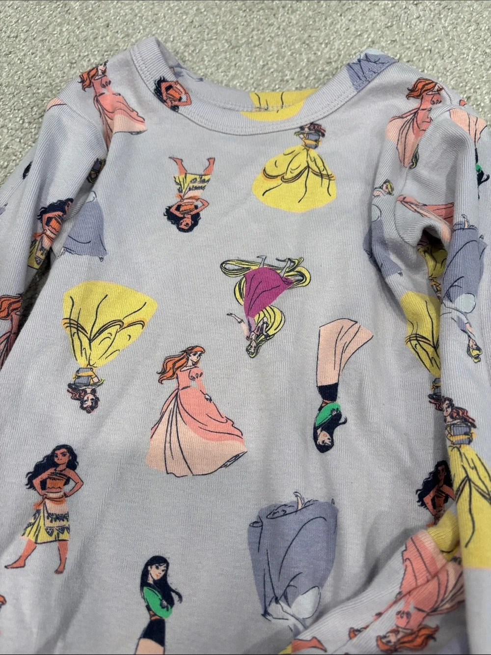 GAP Girls' Lavender Disney Princess Print Pajama Set